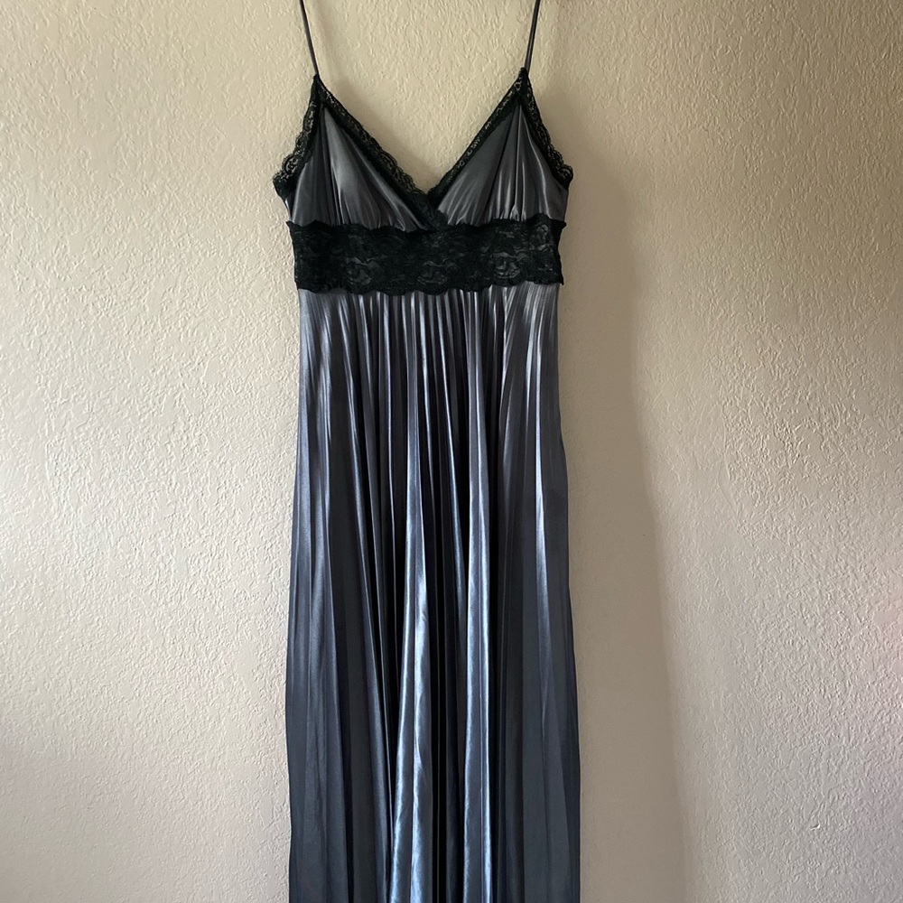 Grey silk lace gown